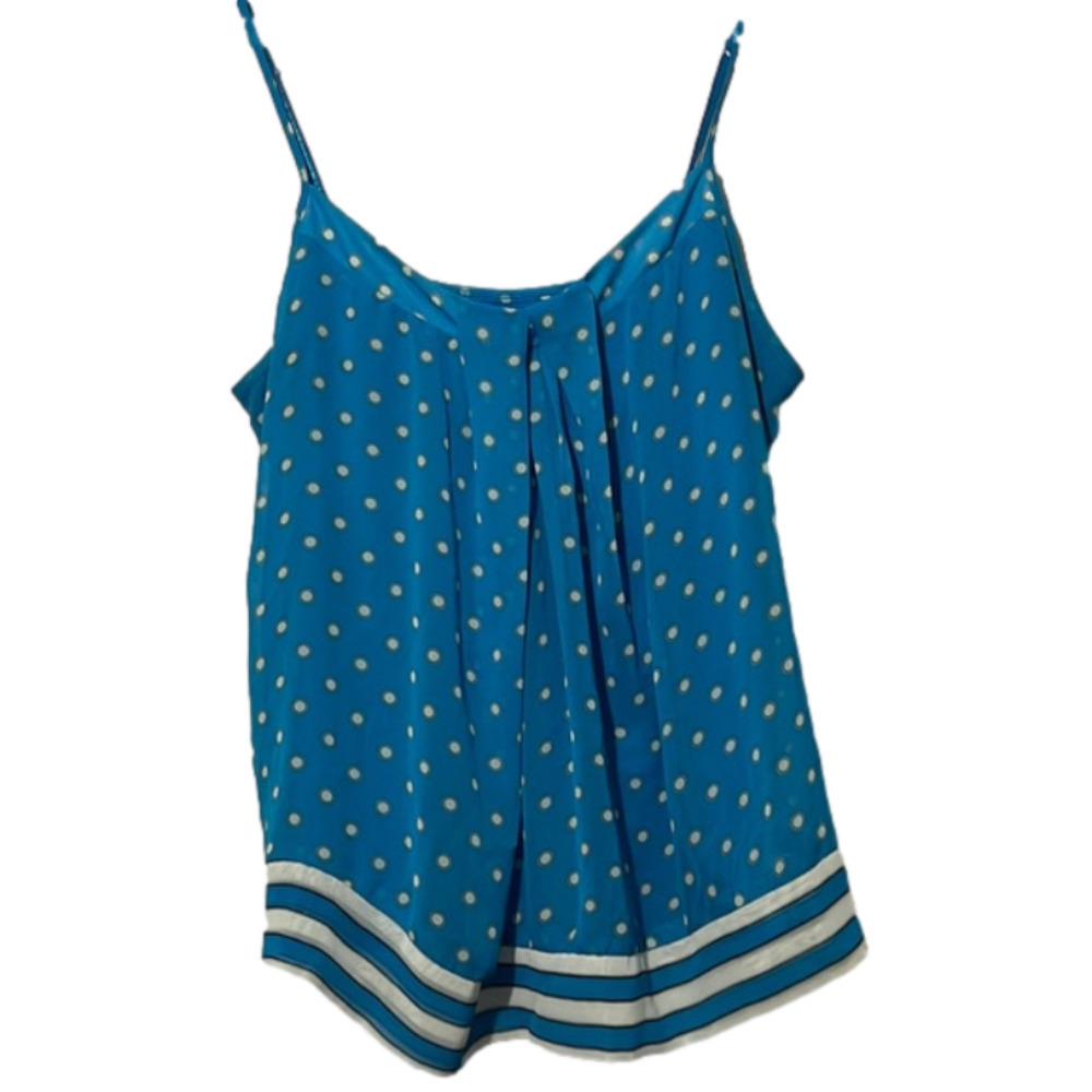 New York and Company sz L Polka Dot Lined Tank adjustable straps